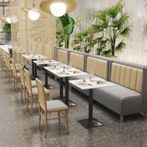 Elegant Rattan - Inspired Restaurant Dining Set for Open - Plan Cafes